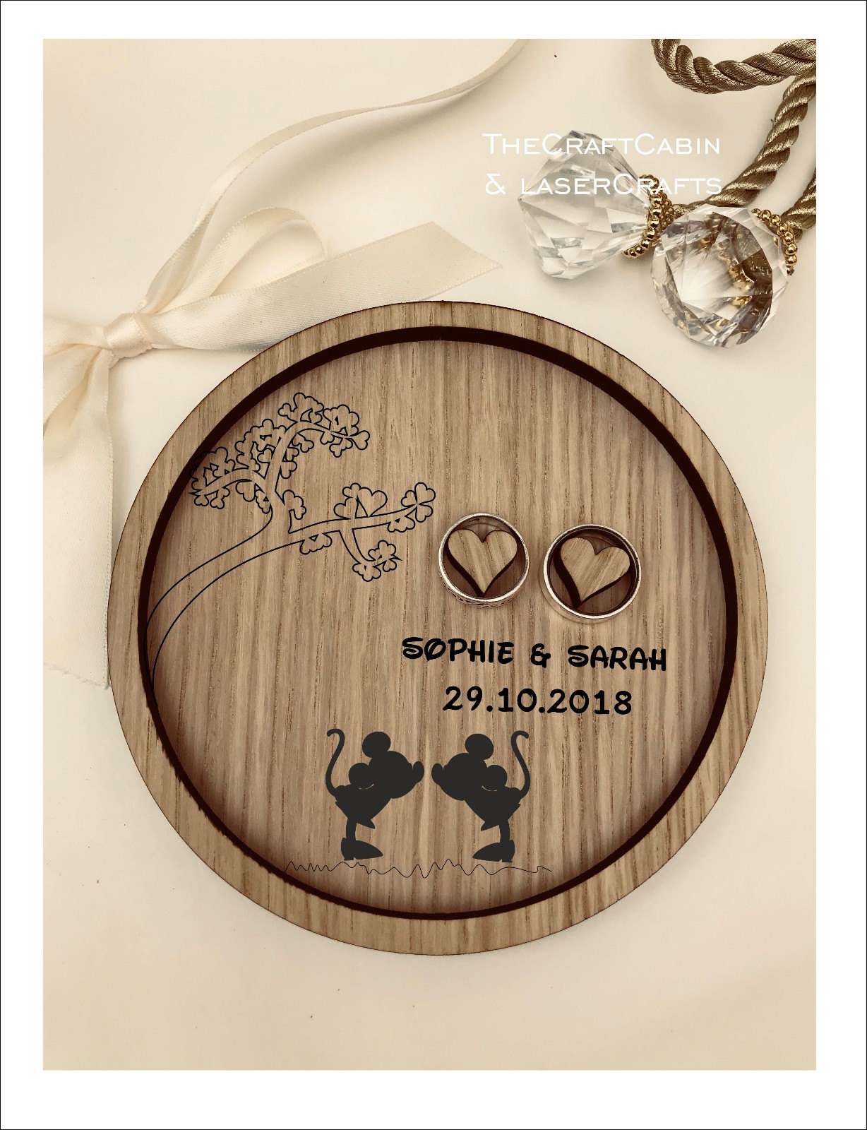 Bandeja, plato y anillo boda: de Disney Mickey y Minnie Mouse | eBay