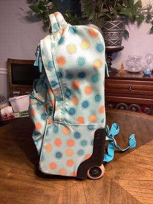 cute jansport rolling backpacks JanSport Wheeled Rolling Superbreak Backpack Polka Dot Teal Green  193391681955| eBay