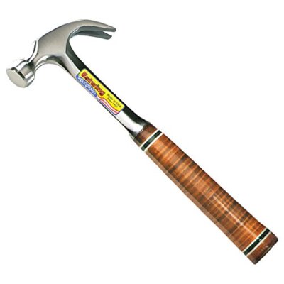 Estwing E20C 20 oz Curved Claw Hammer with Smooth Face & Leather Grip