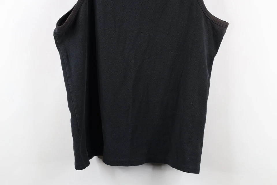 Camiseta sin mangas Speedo de colección años 90 para hombre mediana desteñida térmica tejida gofre negra EE. UU. Foto 3 de 4