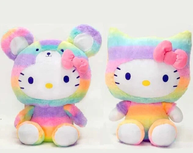 Set of 2 Toys Hello Kitty Plush Rainbow Sherbet. Plush Animals 9.5 inch  each NWT