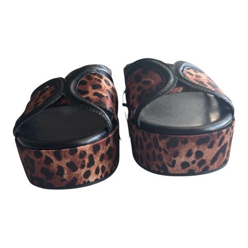 Jessica Simpson Brown and Black Leopard Platform Sandals Size 11 - Picture 6 of 8