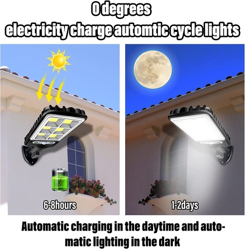 3PCS Outdoor Solar Wall Light LED Motion Sensor Bright Flood Street Lamp 3 Modes - Picture 8 of 12
