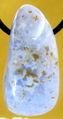 CHALCEDON   gebändert  Trommelstein  FREEFORM   EDELSTEIN   ANHÄNGER    Nr.99