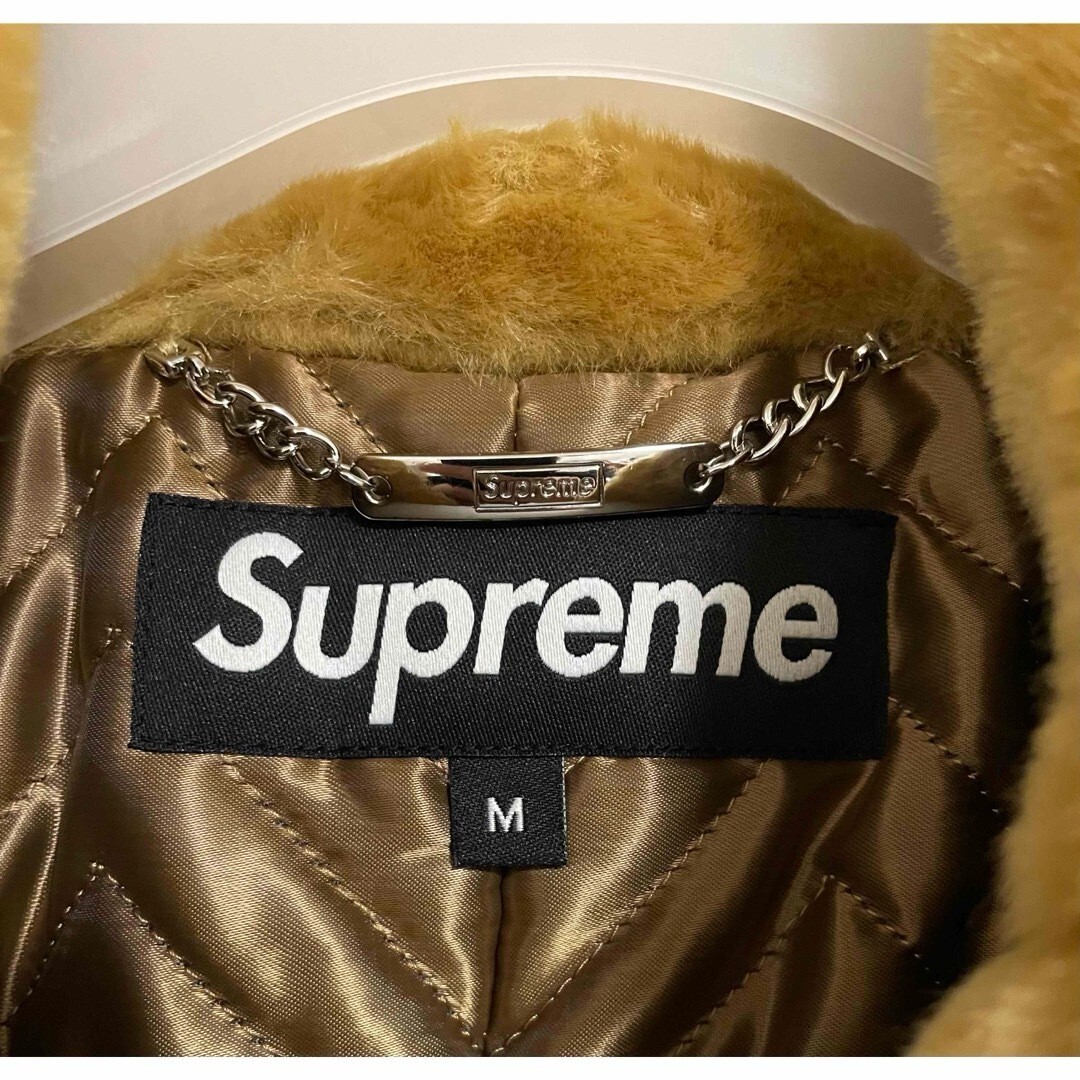 Supreme Fur Collar Car Coat Long Sleeves Green Houndstooth Supreme Fur Collar Car Coat Long Sleeves Green Houndstooth