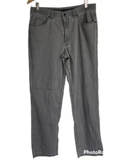 HILTL Pants Mens 34 X 31.5 Gray Twill Chino 5-pocket Tapered Leg Classic Fit