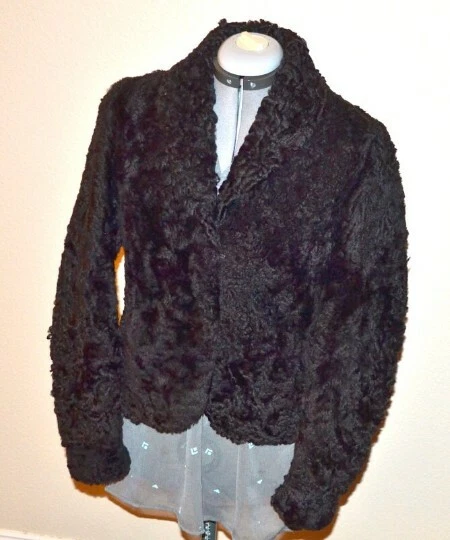 Настоящая овчина женщин черный пальто размер маленький винтажный Becca Beel редкая! Это красота! - Изображение 4 из 4