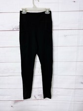 Womens Leggings Size XS Black Pockets Stretch Skinny Pull On Activewear Yoga