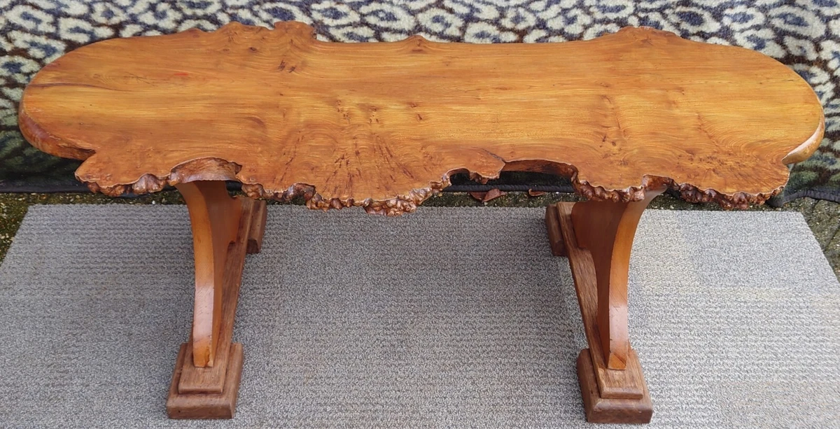 Rustic 113cm Long Caledonian Hardwood Tree Slice Wooden Coffee