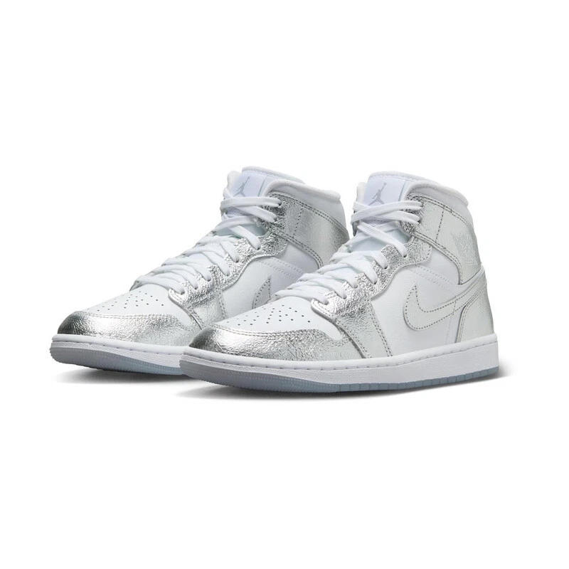 WOMENS AIR JORDAN 1 MID SE_WHITE/METALLIC SILVER-WOLF GREY FN5031 