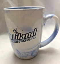 Hiland Dairy Foods Advertising Ceramic Blue Swirl Mug 16oz