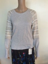 New M&S Marks and Spencer Indigo Women's Jumper Size 8, Grey, White & Brown