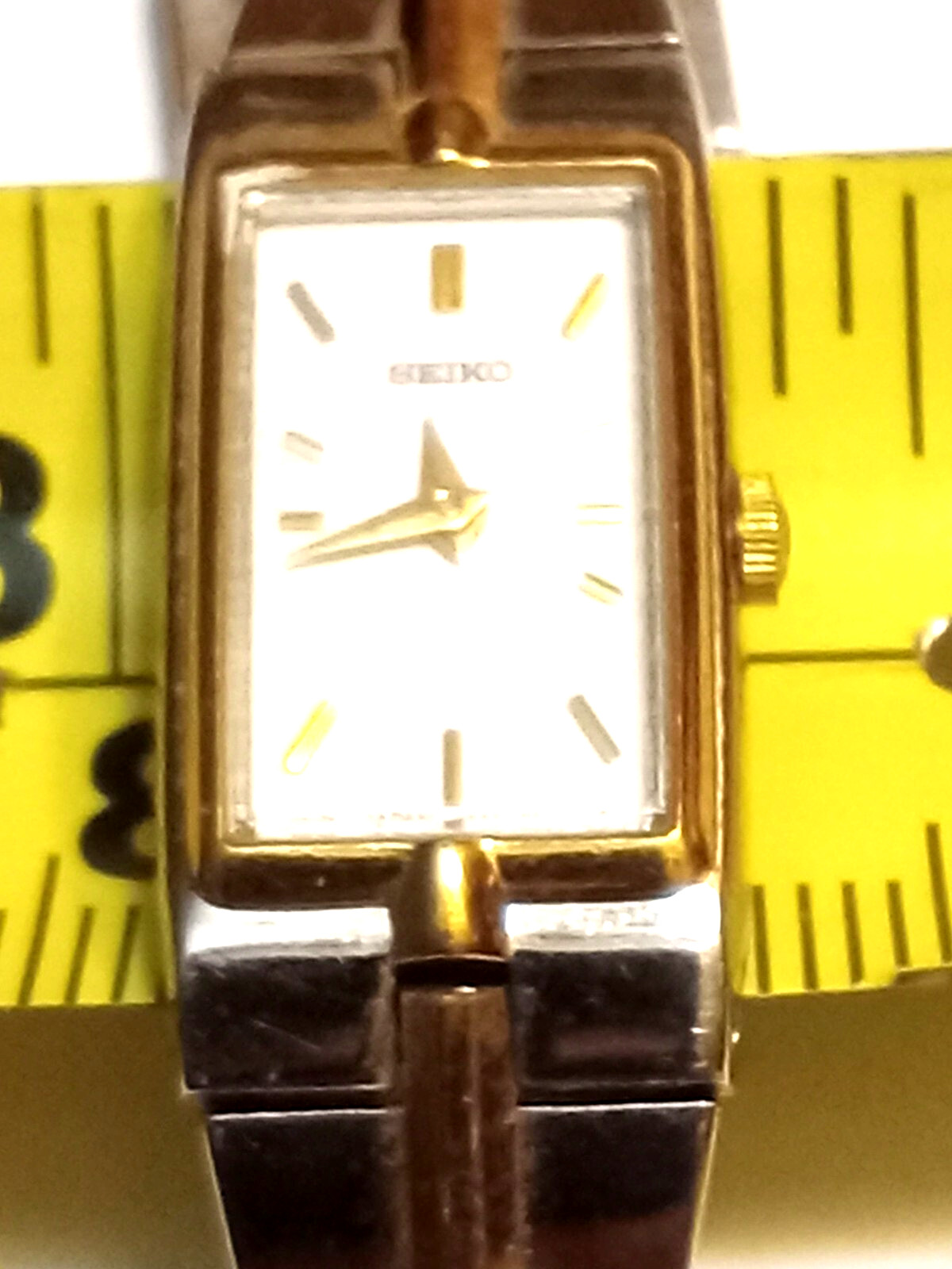 TWO TONE SEIKO RECTANGULAR WOMEN'S WATCH 2E20-747… - image 7