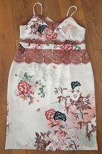 New NEXT Size 20 floral print, lace detail bodycon strappy dress, BNWT