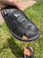 Sandales Cuir Bacco Bucci Pour Homme - Style Pêcheur, Pointure 7, Neuves Sans Emballage