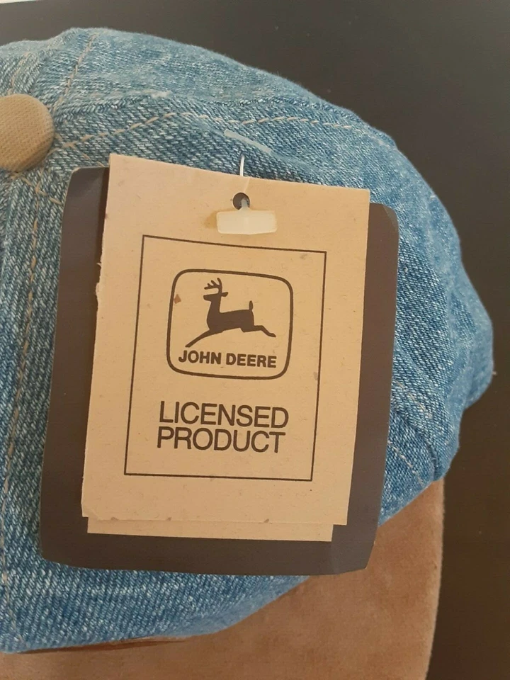 Louisville Mfg. de colección Parche de cuero John Deere Denim Trucker Hat Snapback Foto 4 de 4