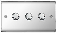 BG Nexus Decorative Light Switches & Sockets Polished Chrome White Inserts Range