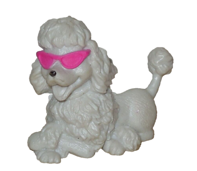 2009 Mattel Barbie White Poodle Pet Glam Pink Sunglasses Dog