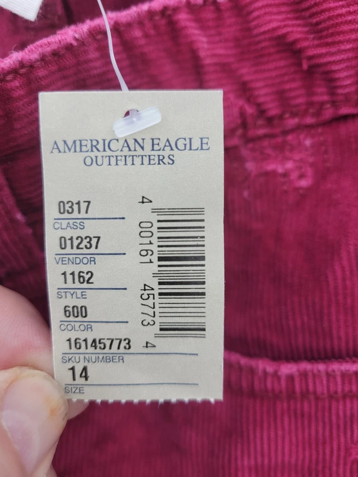 Falda American Eagle Mujer 14 Granate Pana Mini Envejecida Boho Academia Años 90 Foto 3 de 4