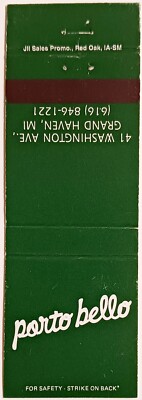 porto bello Grand Haven, MI Matchbook Cover