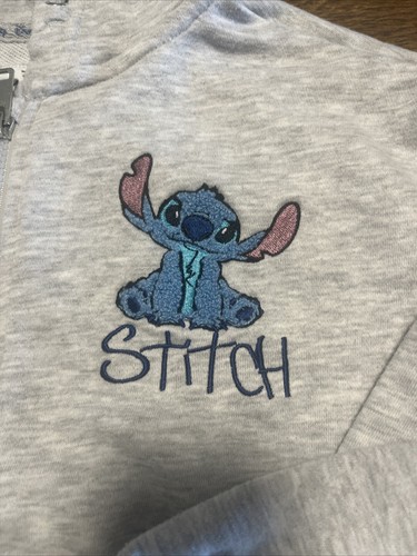 Disney Stitch White Full Zip Hoodie Youth Girls 7/8 Year Old Like 5 Years - Picture 6 of 12