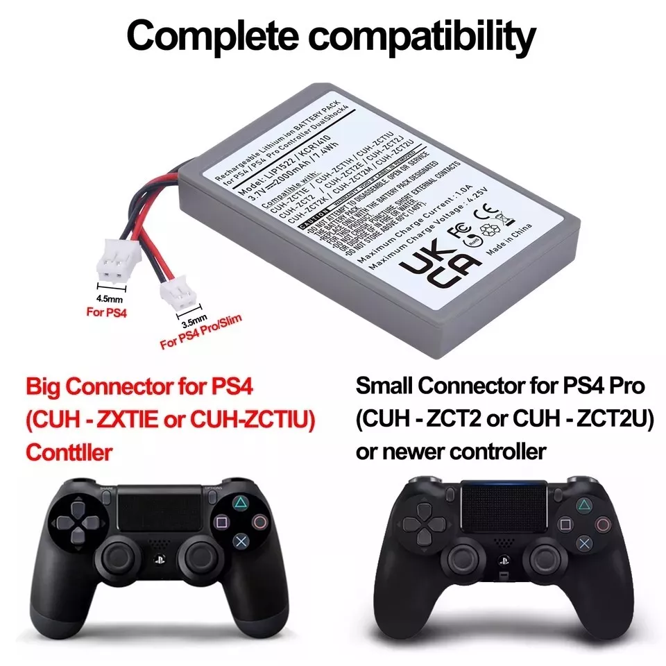 Batterie manette Sony PS4 / Pro slim Dualshock 4 V1 V2 2000mAh