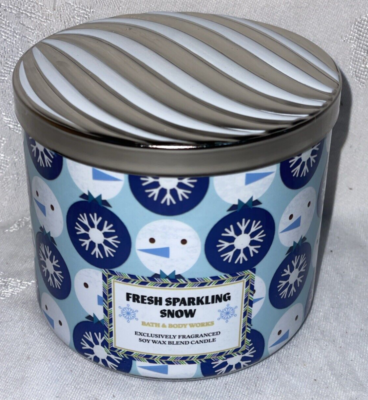 Bath & Body Works 3 Wick Candle FRESH SPARKLING SNOW 14.5 OZ | eBay