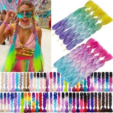 Festival Rave Jumbo Braiding Hair Extensions Braid Twists Ombre Braided Ponytail