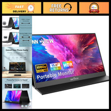 15.6" FHD Portable Monitor - HDMI USB-C External Display for Laptop, PS5, Xbox,