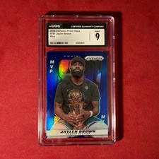 2024-25 Prizm Deca - MVP Award Winners Jaylen Brown #291 Blue Prizm /149 CGC 9