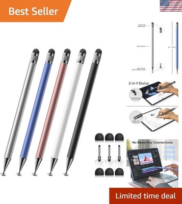 Aluminum 5-Piece Stylus Pen Set - High Sensitivity for Tablets and Touch Screens