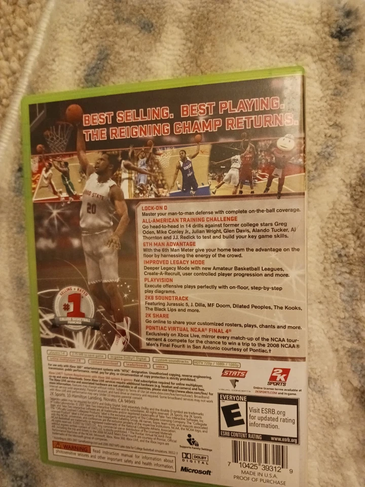 College Hoops 2K8 (Microsoft Xbox 360, 2007) - Image 2 of 3