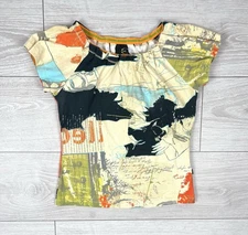 Just Cavalli Vintage 00s Y2K Abstraction Tank Top Womens L Size