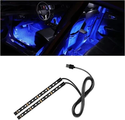 SMILFUY Universal Car LED Strip Light, USB Port Auto Interior Decorative Lamp, 12V Under