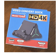 Video Convert Dock for Nintendo Switch Y2408 Black USB HDMI Type-C 4 Slots