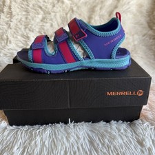 New in Box Merrell Hydro Creek Sandals Purple Blue Girls Size 1M Waterproof