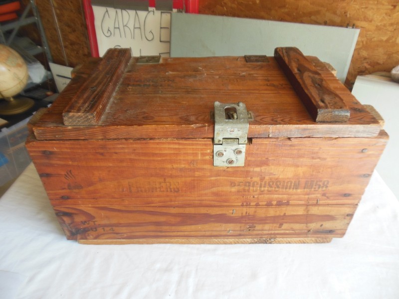 Antique Military Ammo Box, Wooden/Heavy Great Used Condition