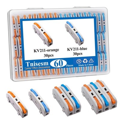 60PCS Lever Wire Connectors AWG2812, Quick Connect Electrical Splicing Kit f