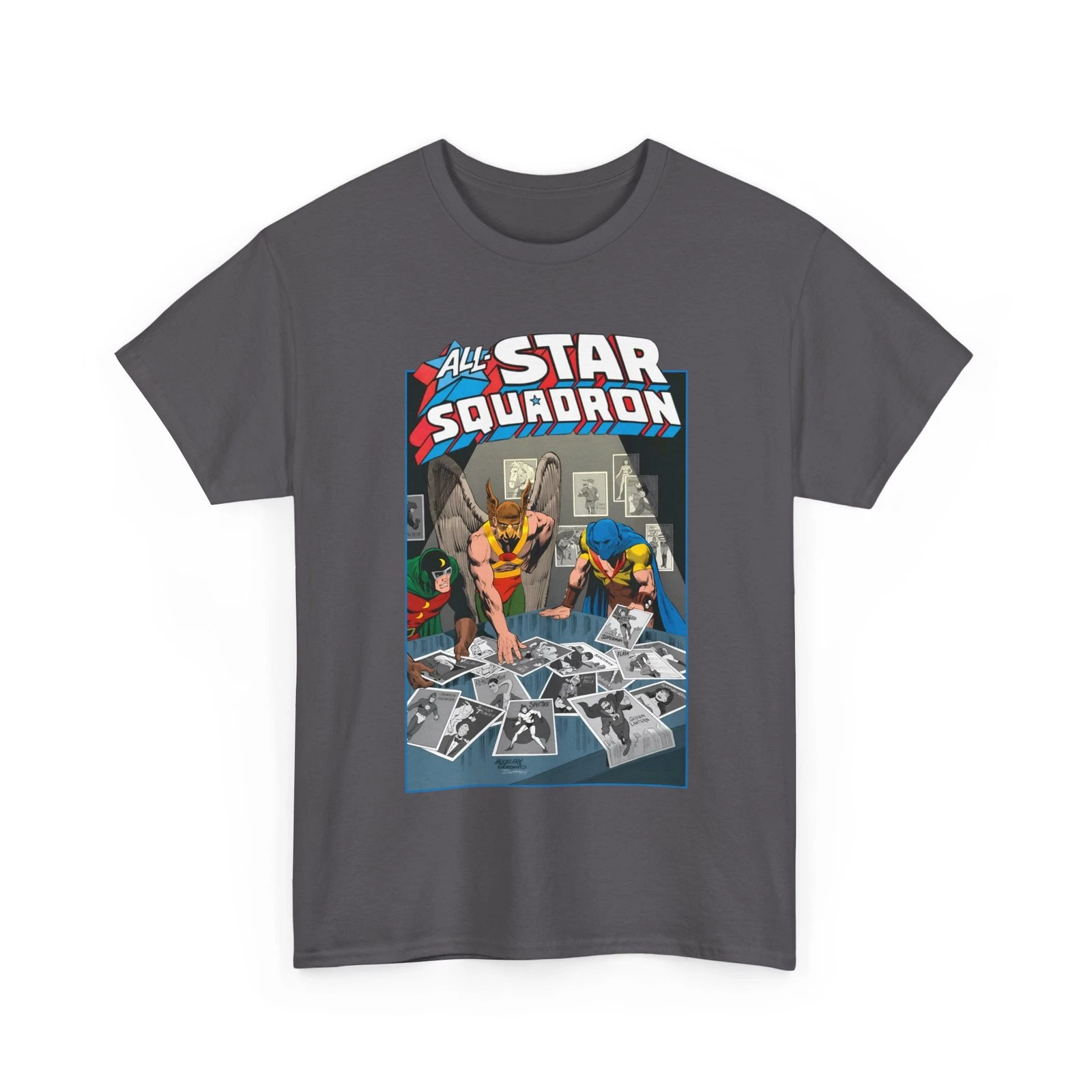 All-Star Squadron T-Shirt - Hawkman, Dr Mid-Nite, Atom - JSA Members - DC Comics