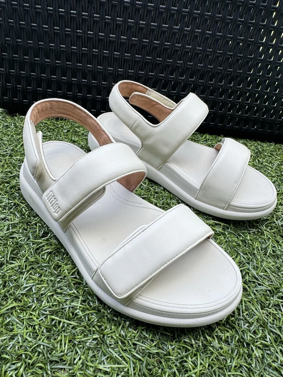FitFlop Women\'s White Leather Slingback Sandals FitFlop Slingback Leather Upper Sandals for Women for sale  main image 3