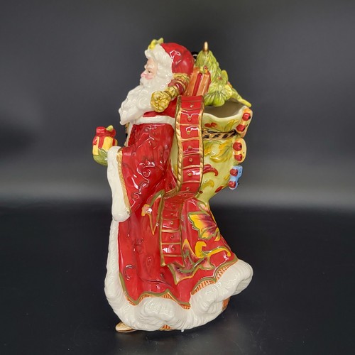 HTF Santa Claus Damask Holiday Pitcher Fitz and Floyd w/ Original Box 11.5"T - Picture 4 of 17