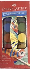 Faber Castell Premium Pigment Rich Watercolor Paint Set w/12 Colors - Brand New