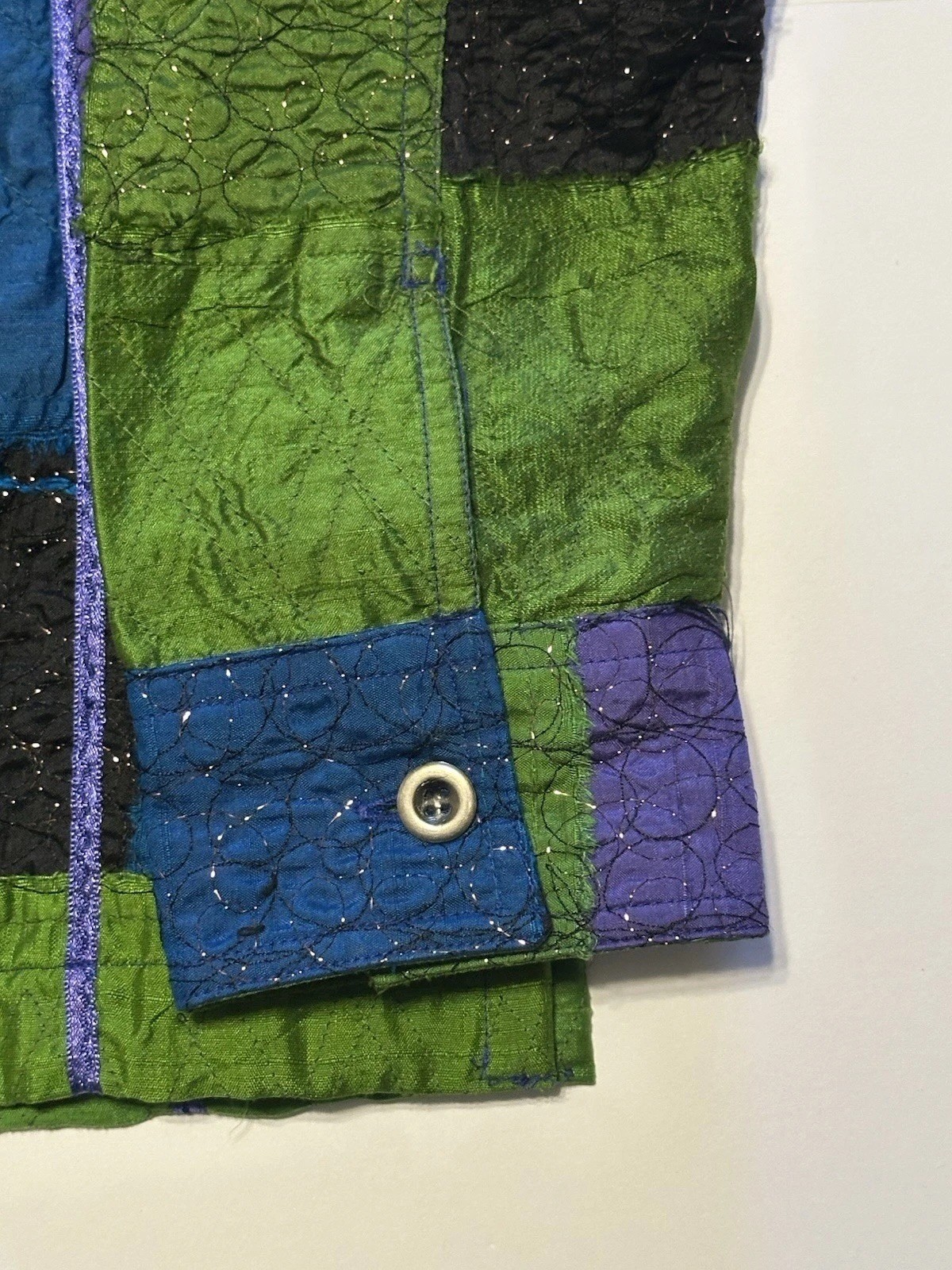 Vintage Easy Spirits Patchwork Metallic Jacket 10… - image 6