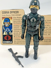 Vintage Gi Joe Arah Cobra Officer Straight Arm 1982 Complete With Card Hasbro