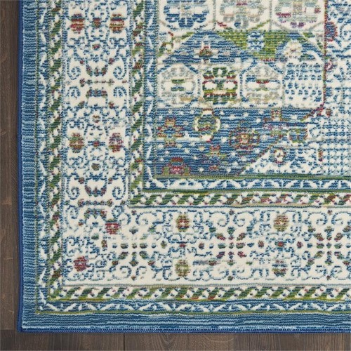 Nourison Global Vintage 28x96" Läufer traditioneller Stoff Vorleger in Hellblau - Bild 4 von 7