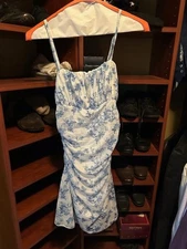 SHEIN White & Blue Floral Dress