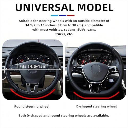 Car Steering Wheel Cover, 15 inch Microfiber Leather Carbon Fiber Soft White - Picture 6 of 7