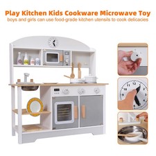 Play Kitchen Kids Cookware Microwave Toy Gift Play Set For Boys Girls Age 3-8