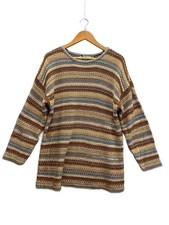 EDDIE BAUER Knit Sweater Thick M Cotton GRN Plain