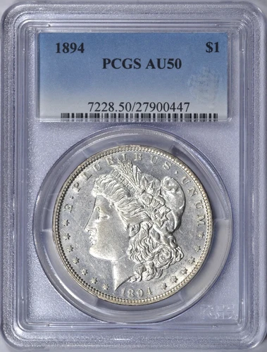 1894-P MORGAN SILVER DOLLAR PCGS AU50